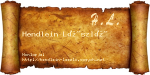 Hendlein László névjegykártya